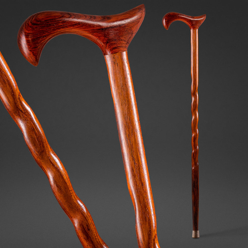 Twisted Cocobolo Derby Handcrafted Walking Cane 37