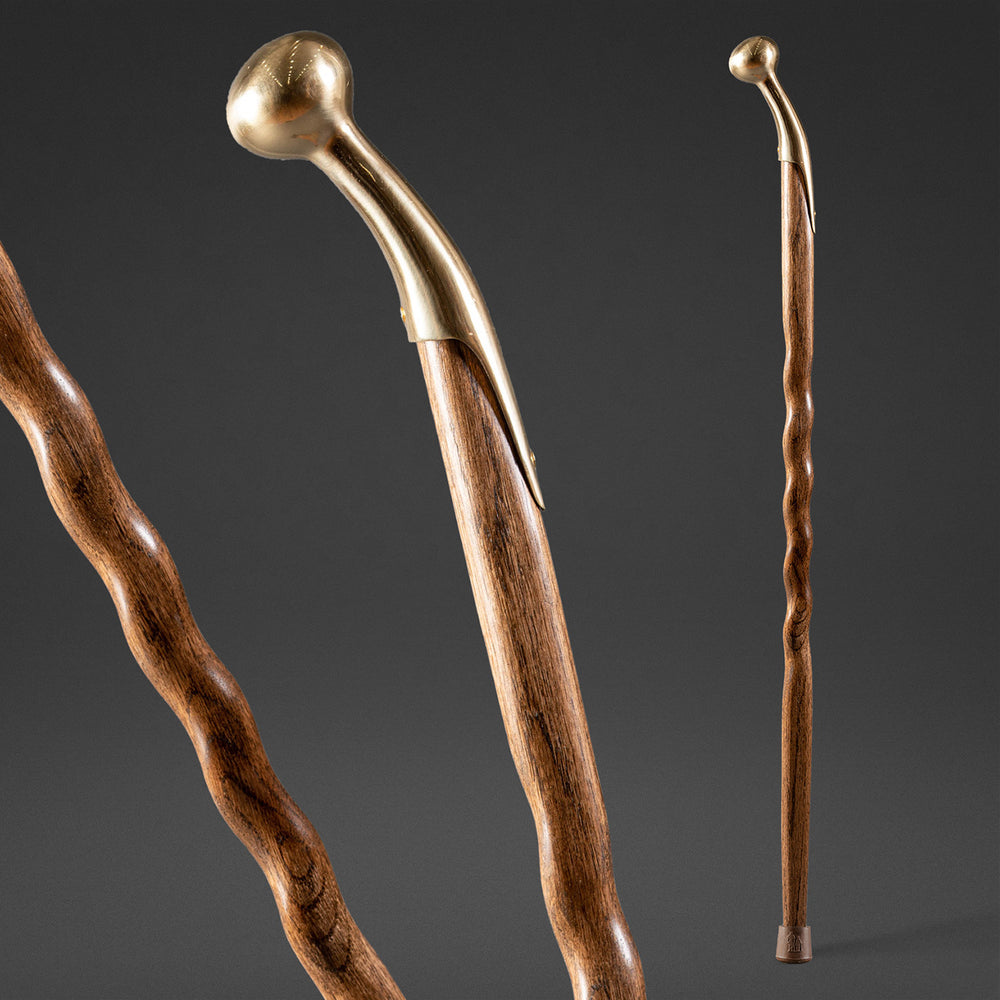 Twisted Brown Oak Hame Top Handcrafted Walking Cane 37