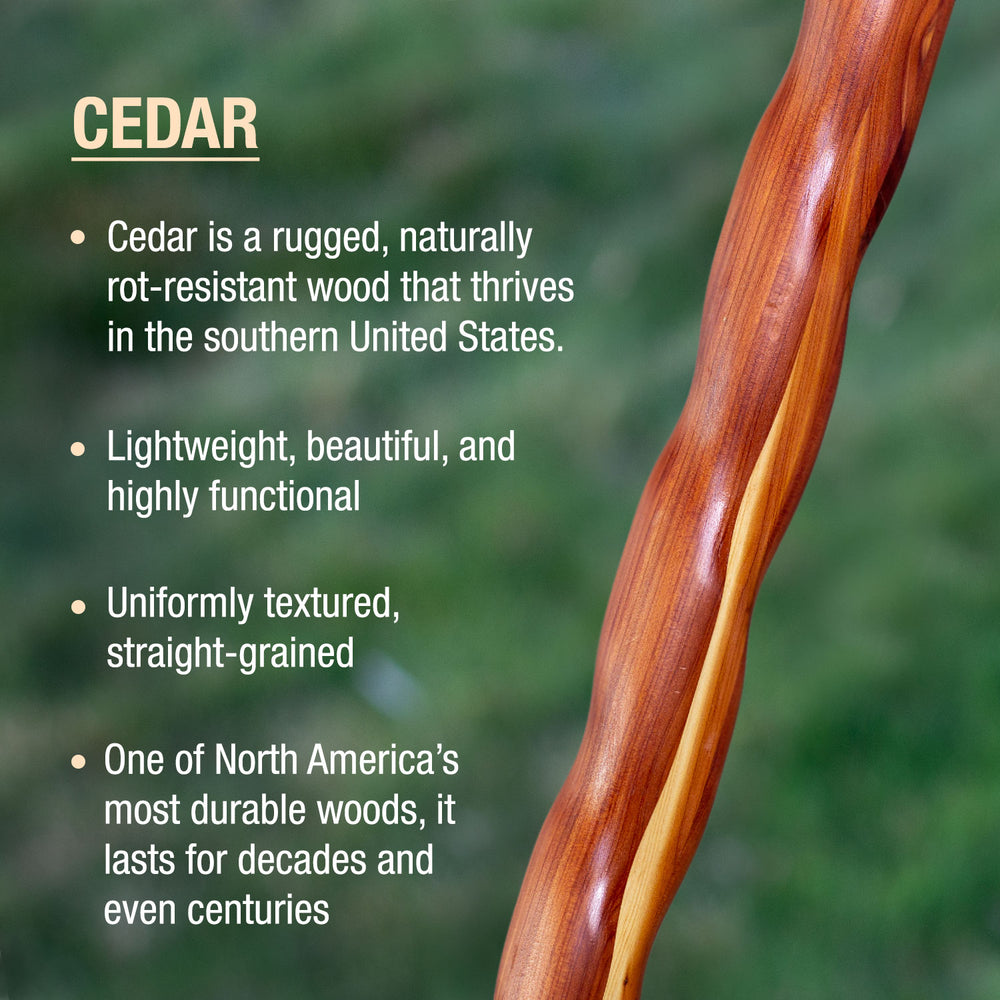 
                  
                    Twisted Cedar Traditional Handcrafted Walking Cane 37"
                  
                