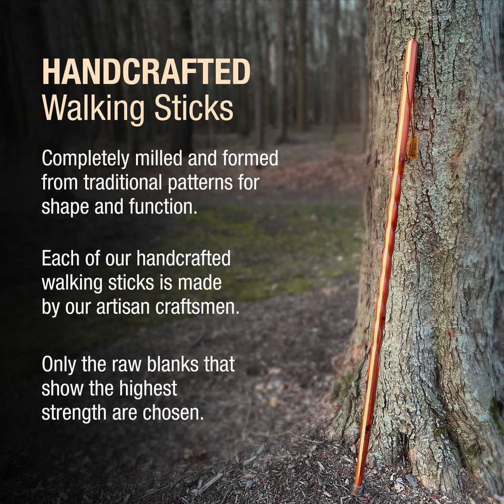 Rustic Backpacker Twisted Cedar Backpacker Handcrafted Walking Stick – Brazos Walking Sticks