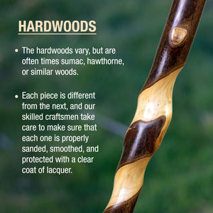 
                  
                    Twisted Assorted Hardwood American Rustic Walking Cane 34"
                  
                