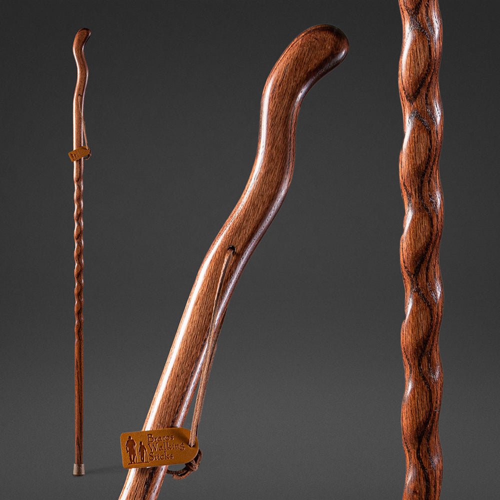 Twisted Oak Ergonomic Fitness Handcrafted Walking Stick