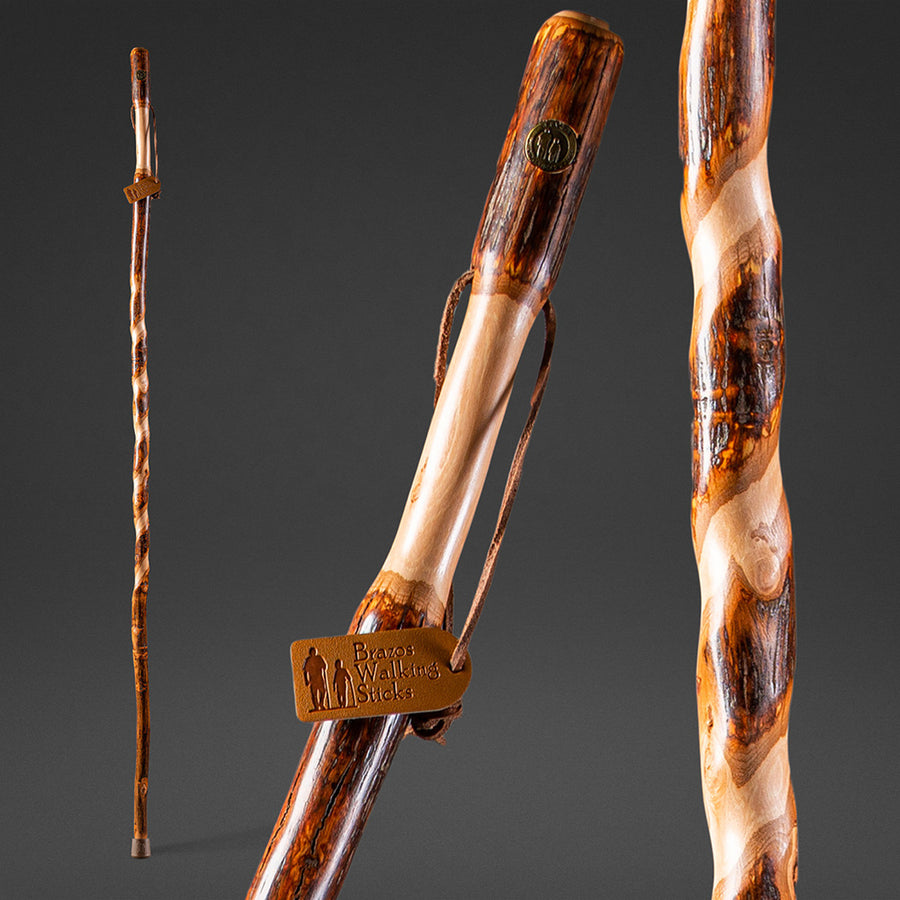 Twisted Hickory Rustic Walking Stick