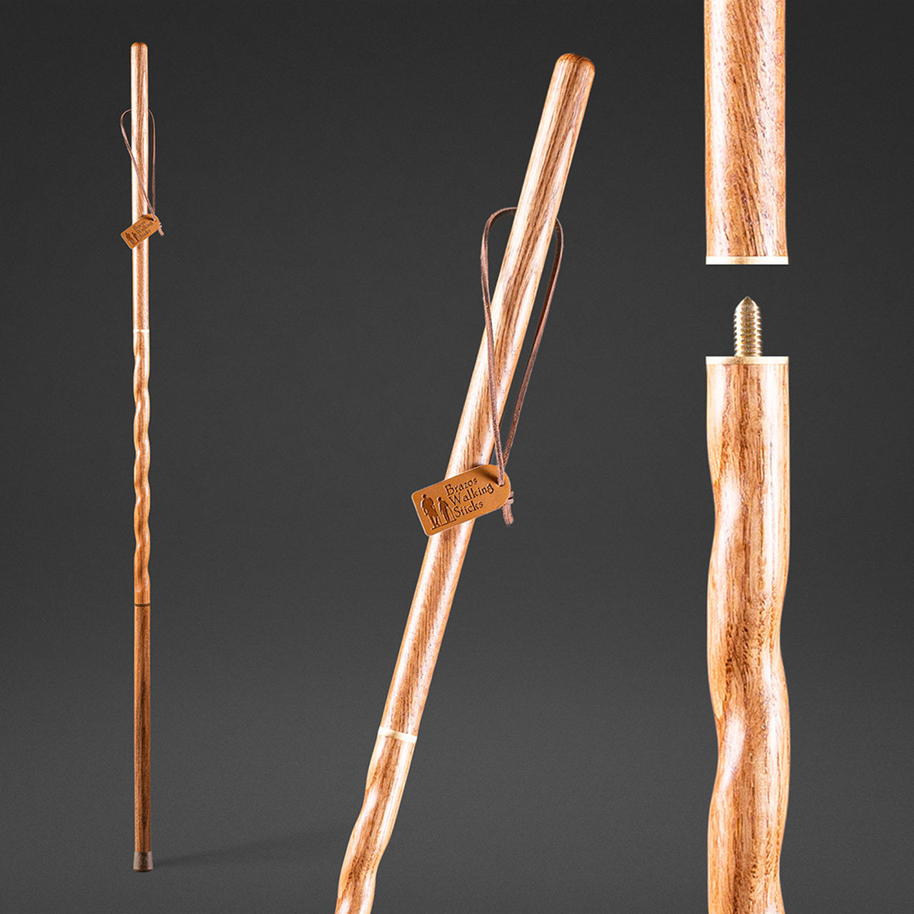 Twisted Oak Traveler's Handcrafted Walking Stick 55 – Brazos