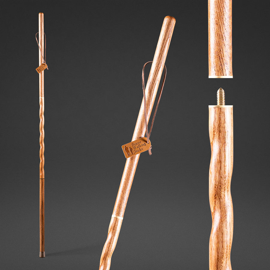 Twisted Oak Traveler's Handcrafted Walking Stick 55"