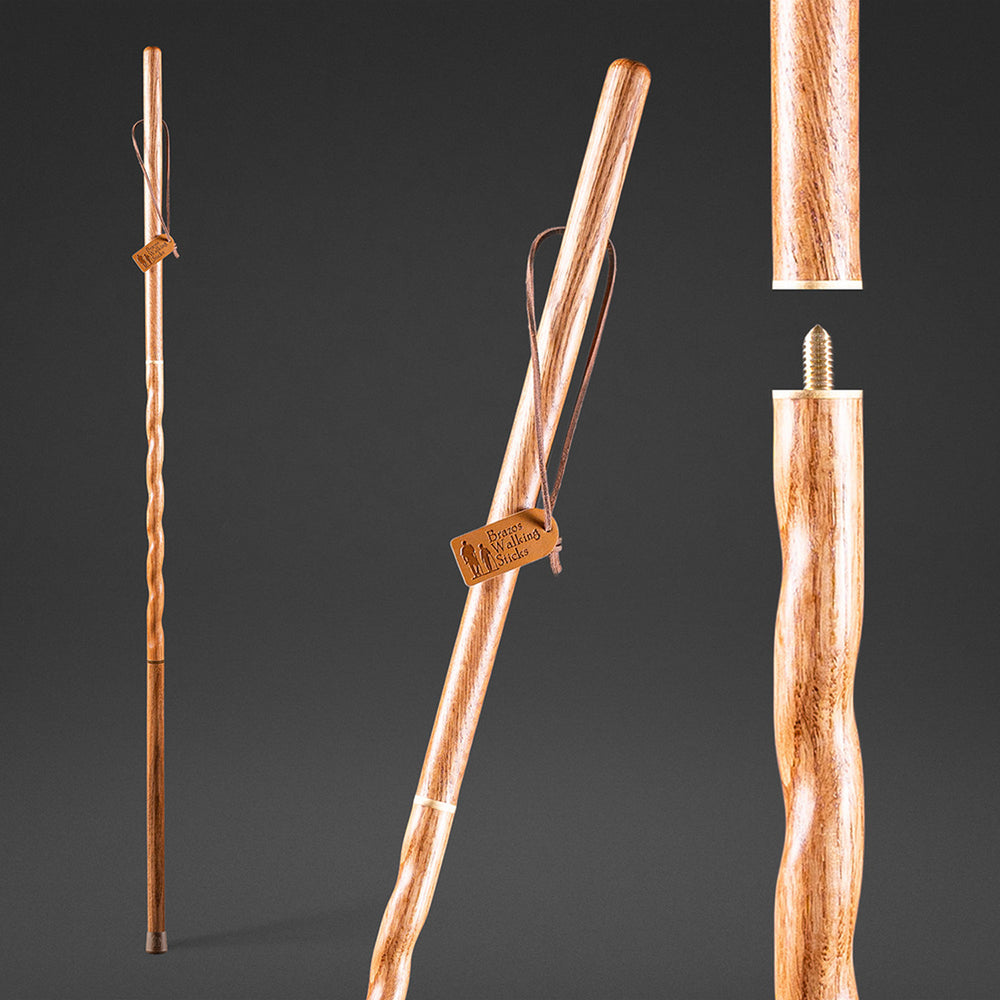 Twisted Oak Traveler's Handcrafted Walking Stick 55